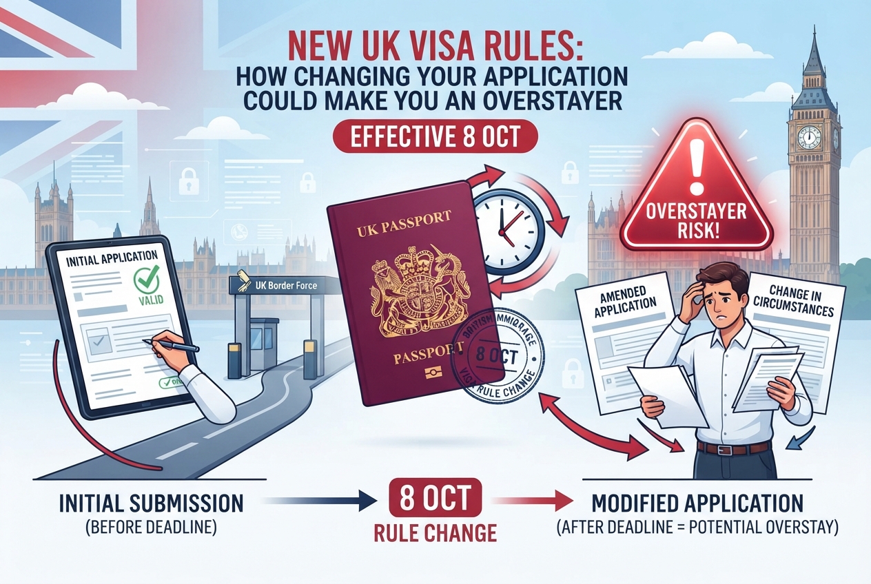 New UK Visa Rules (8 Oct): How Changing Your Application Could Make You an Overstayer